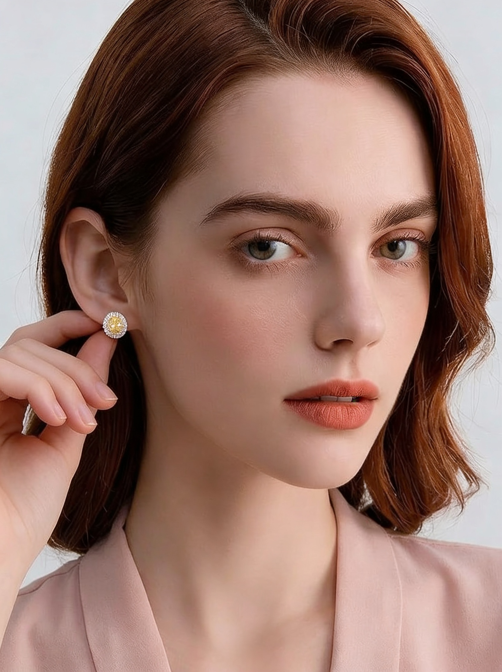 Aretes de Plata .925 con citrinos amarillos en corte óvalo y brillante y topacios blancos Seducción