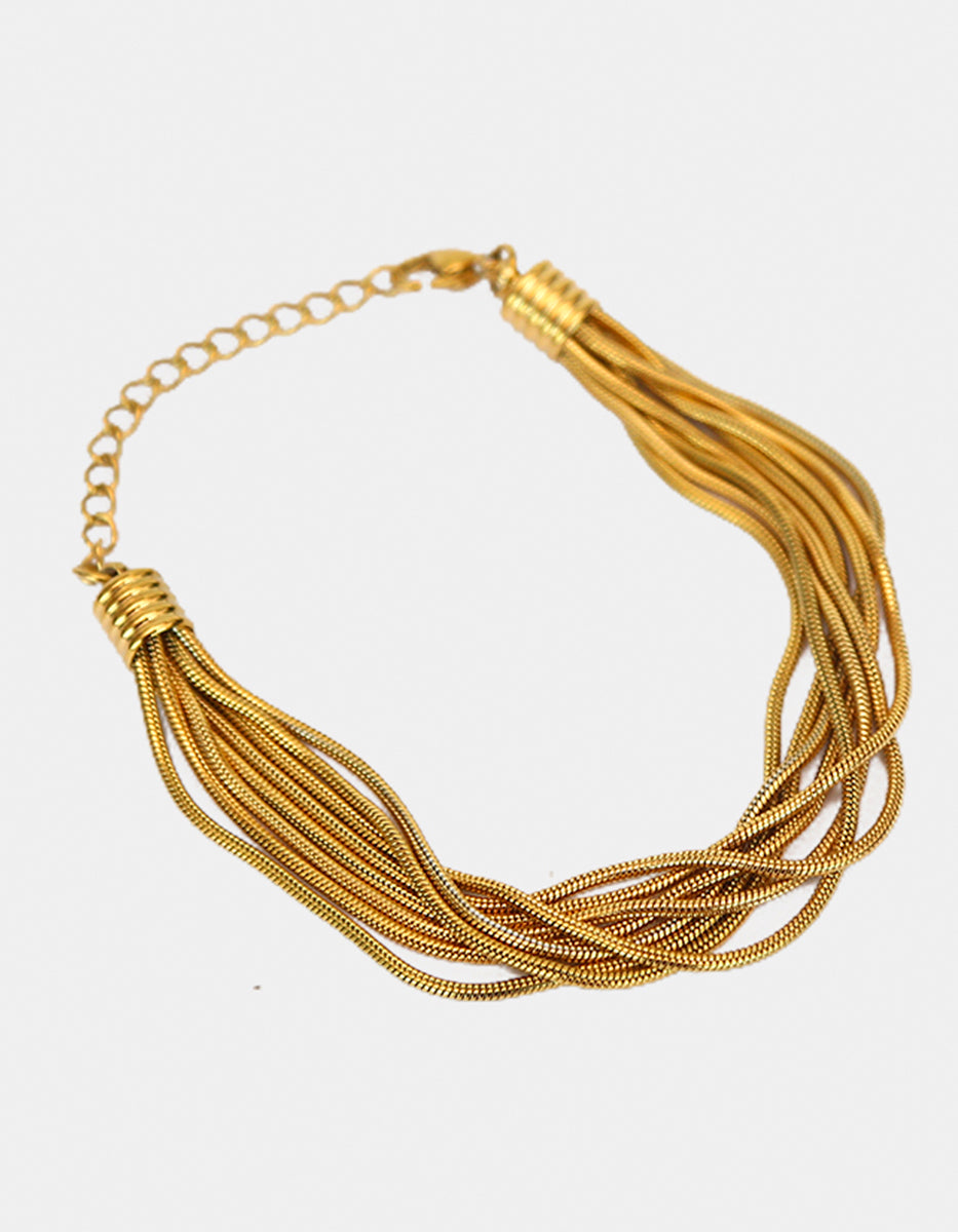 Pulsera cola de ratón con nudos de metal noble con gold-filled Golden Chic