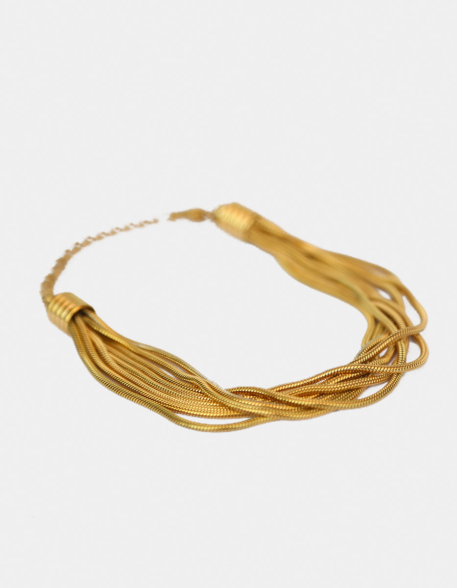 Pulsera cola de ratón con nudos de metal noble con gold-filled Golden Chic