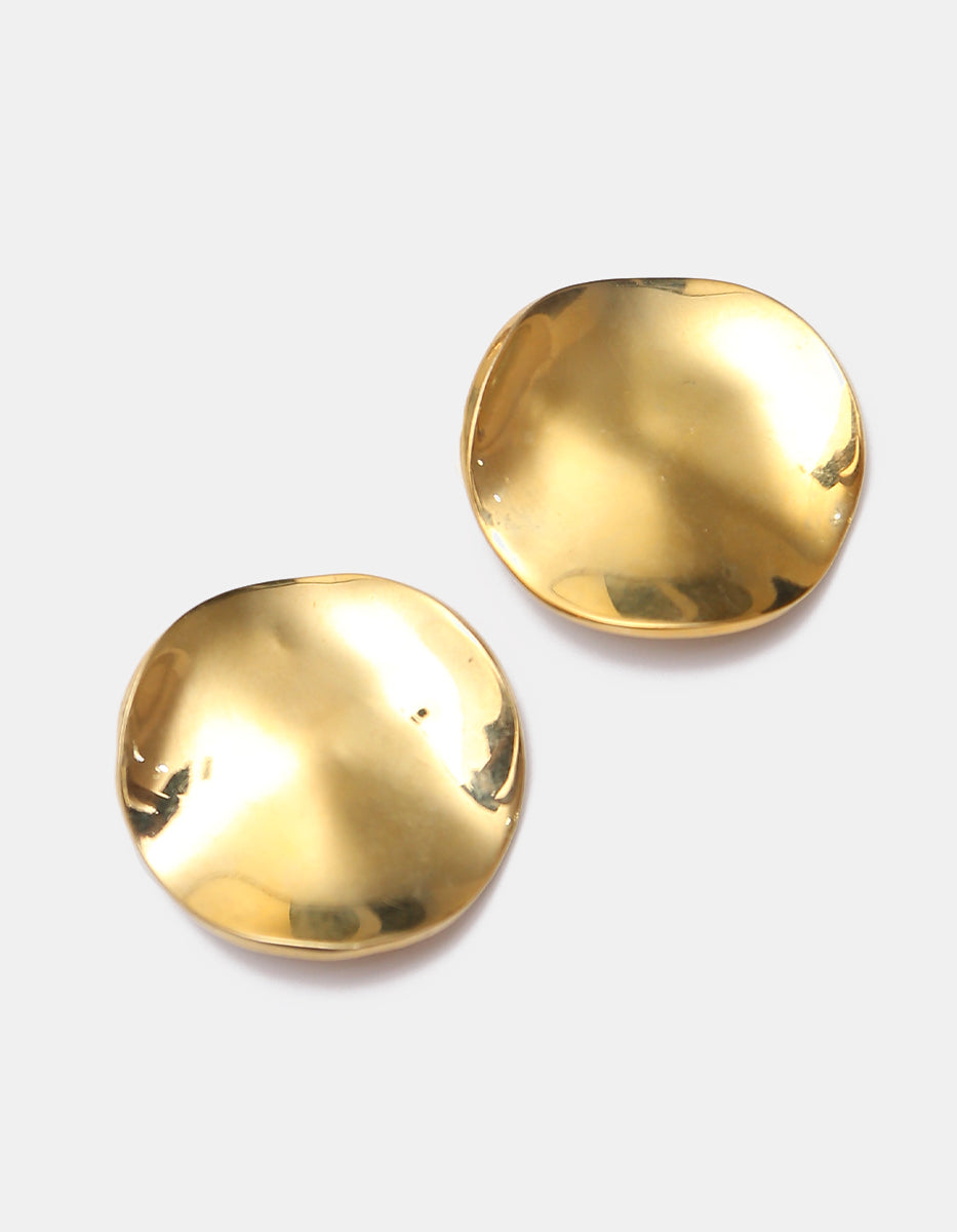 Aretes gold-filled de 22kt martelinados en forma de circulo