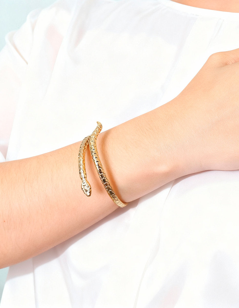 Brazalete en forma de serpiente martelinada Poison