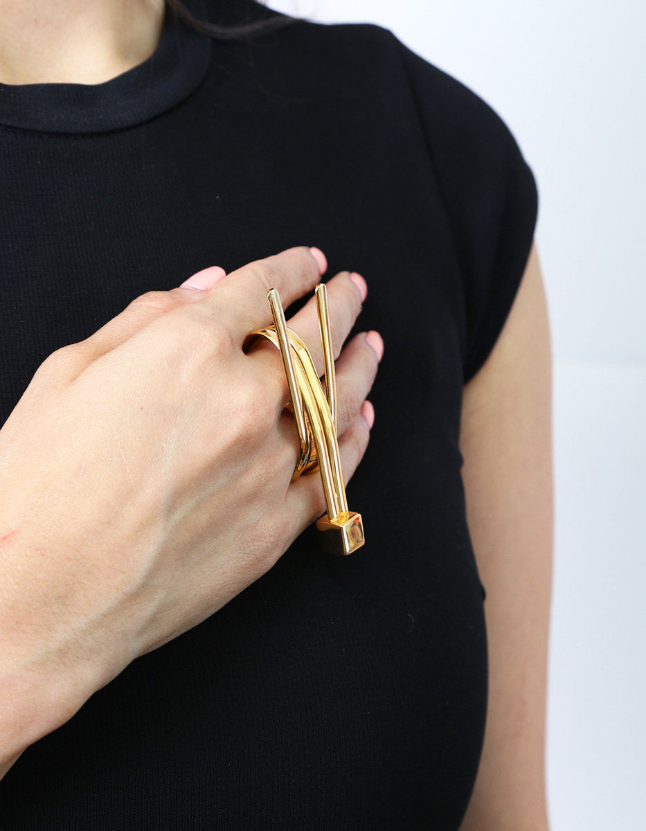 Aretes bronce baño oro 22 kt Mexican Geometry