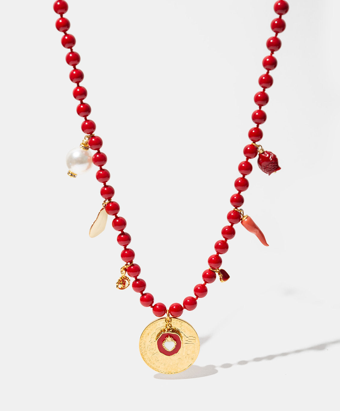Collar rojo monedas auténticas Memorias Memorias