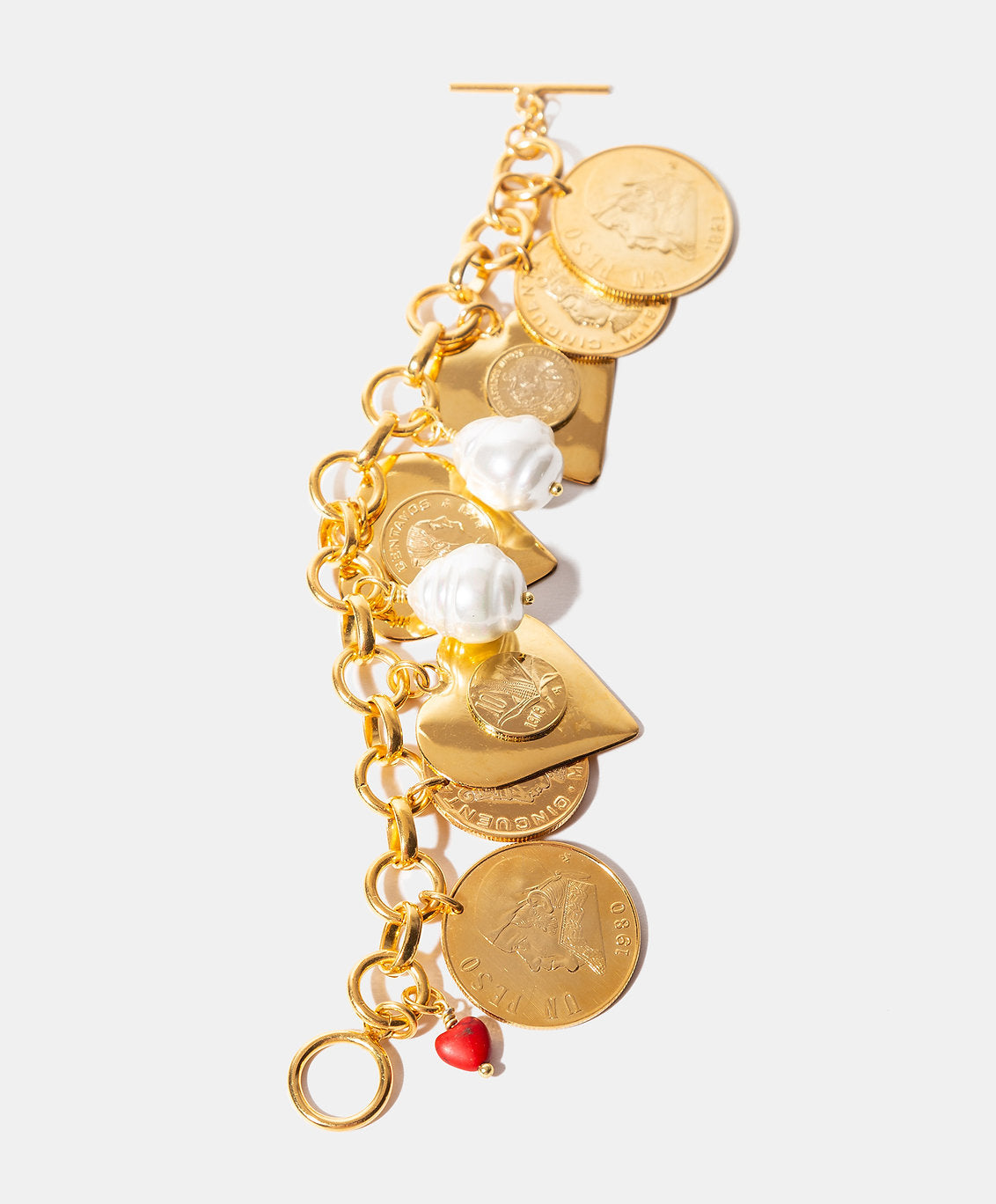 Pulsera monedas auténticas corazones Memorias