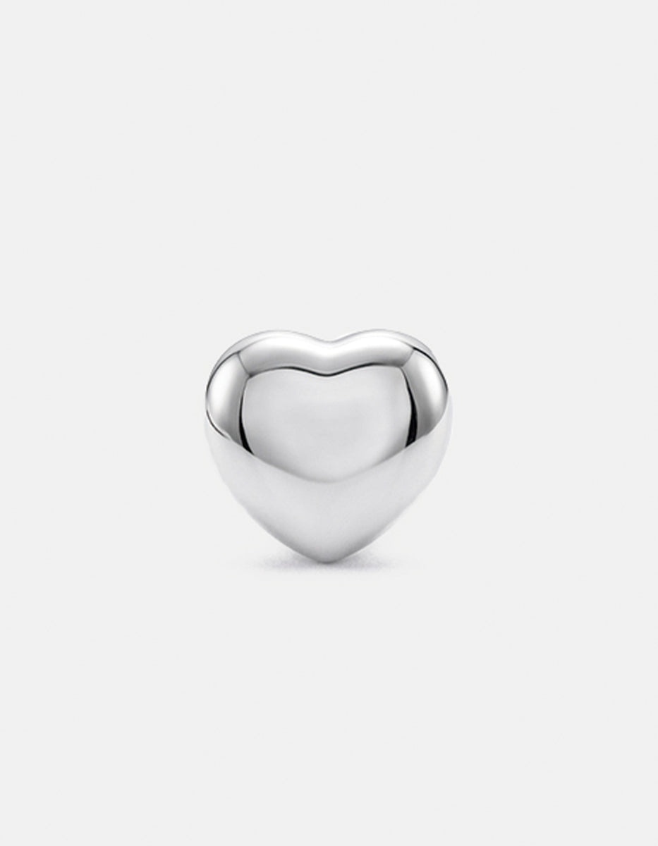Anillo de metal noble con baño de platino en forma de corazón talla 8 Argento