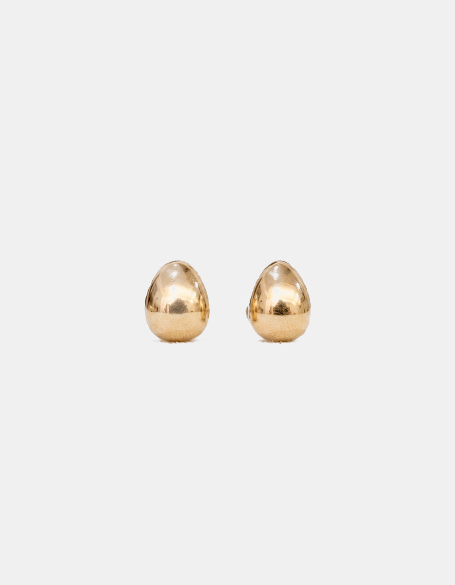 Broqueles de oro laminado 22k en forma de mini gota cóncava Festive Style
