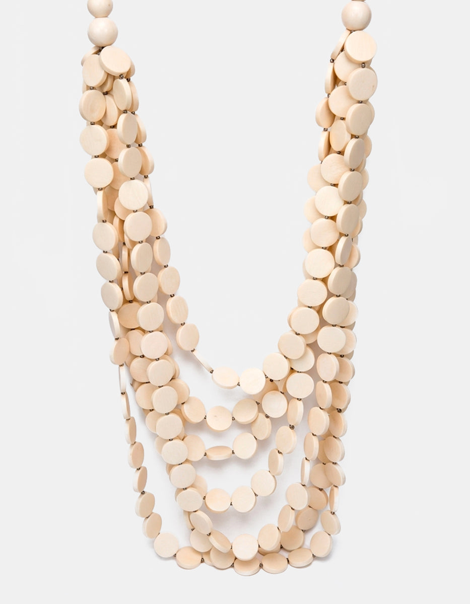 Collar de plata negra con acentos de madera Mandragora