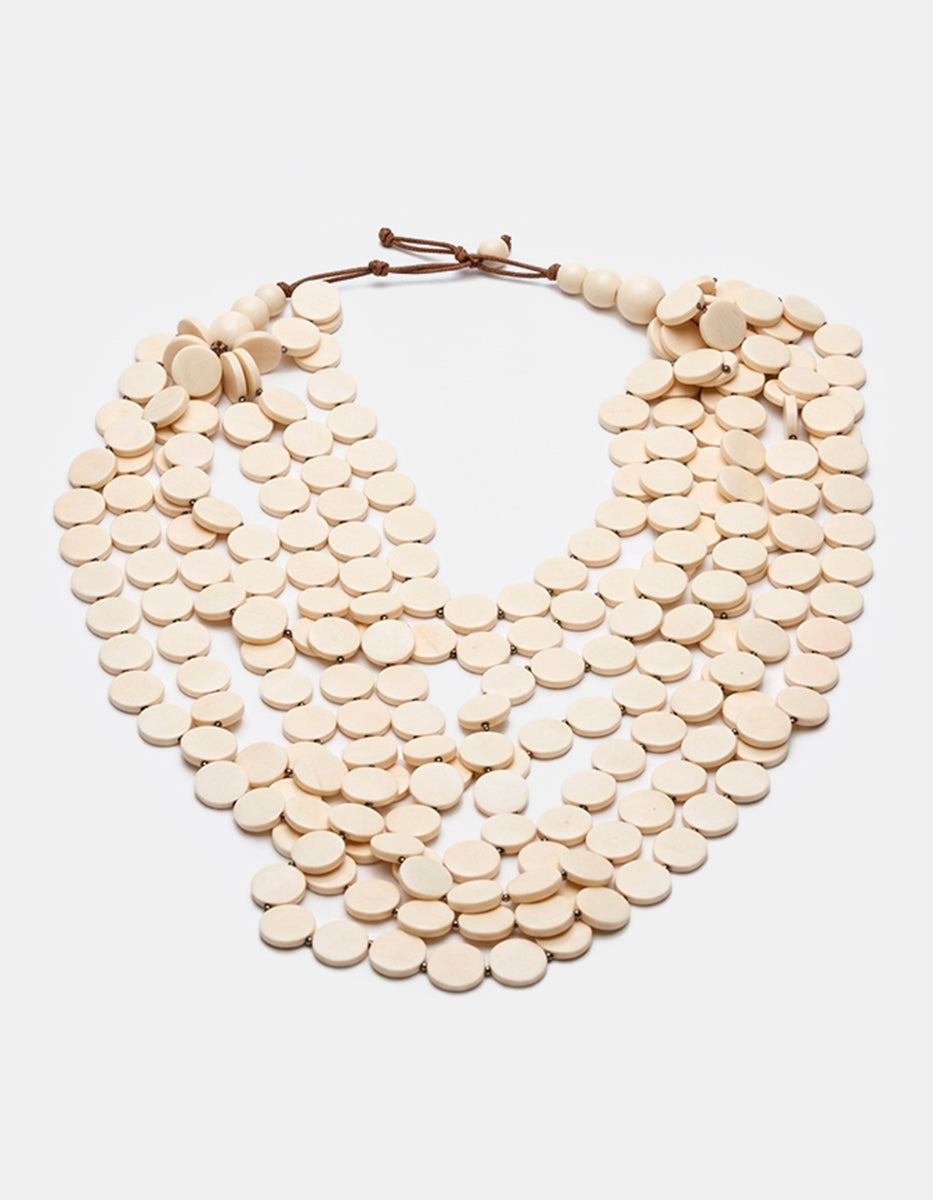 Collar de plata negra con acentos de madera Mandragora