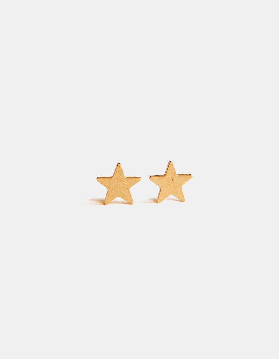 Broqueles de oro laminado 22k en forma de estrella de 8 mm Festive Style
