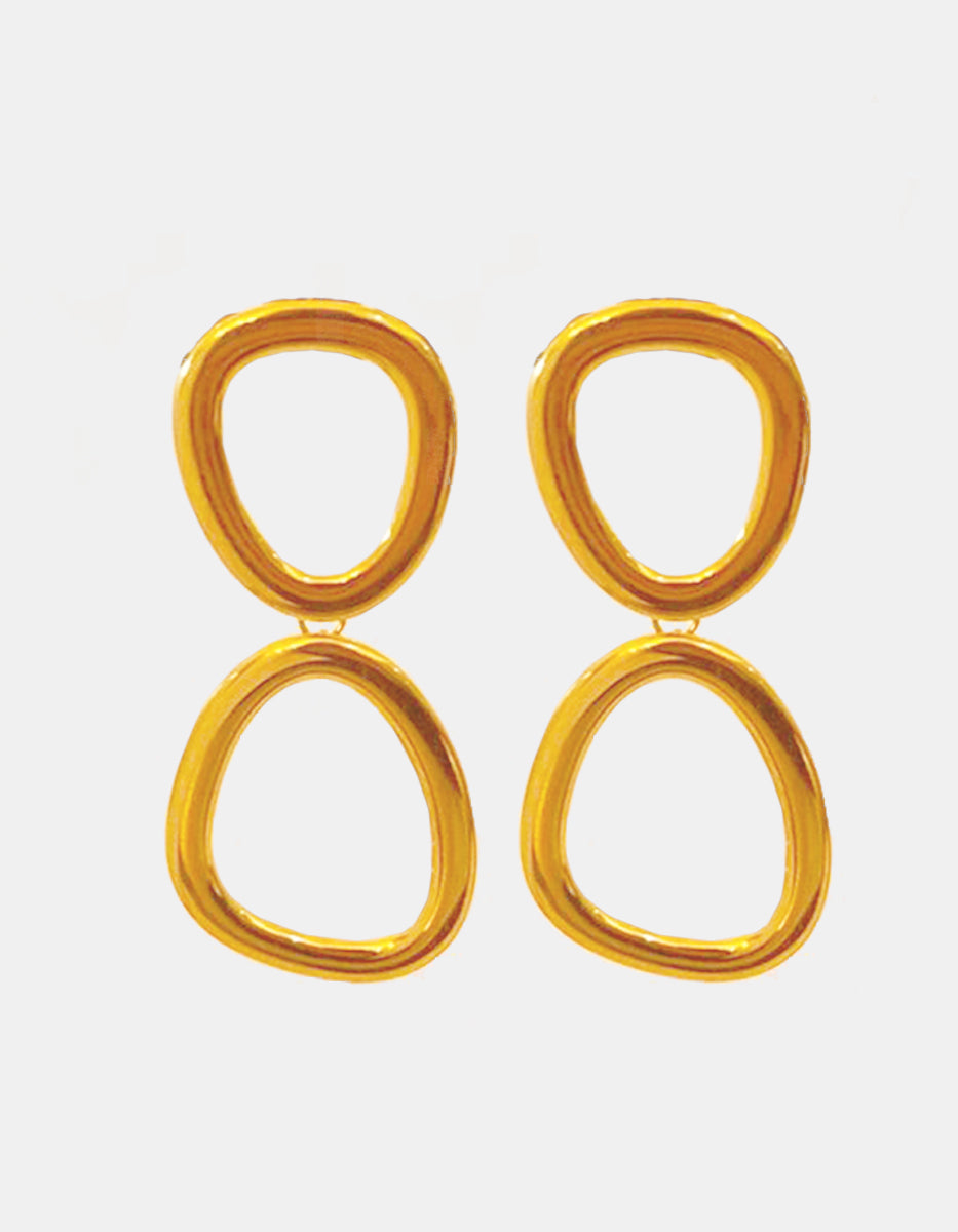 Aretes ondulados lisos Golden