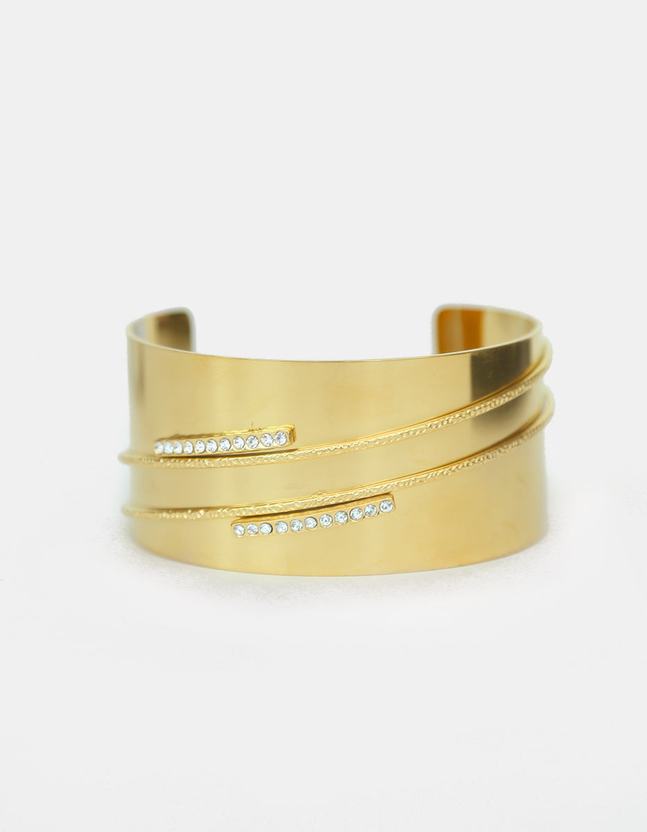 Brazalete gold-filled con topacios blancos Festive Style