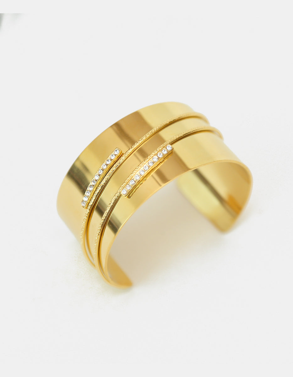 Brazalete gold-filled con topacios blancos Festive Style