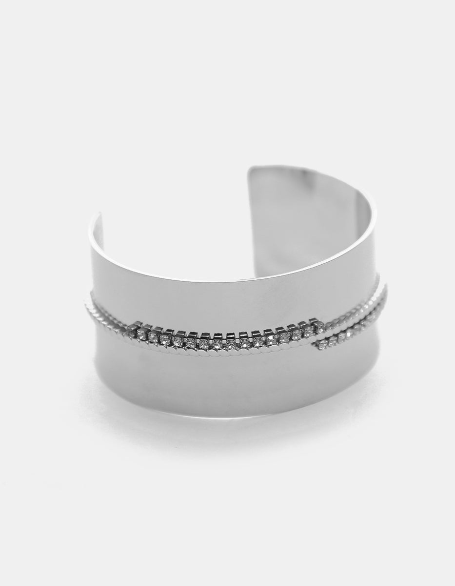 ⚡Ei Brazalete Silver-Filled con Topacios Blancos