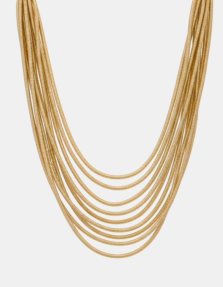 Collar Oro Laminado 22 kt de 11 Hilos de Disminución Golden Chic