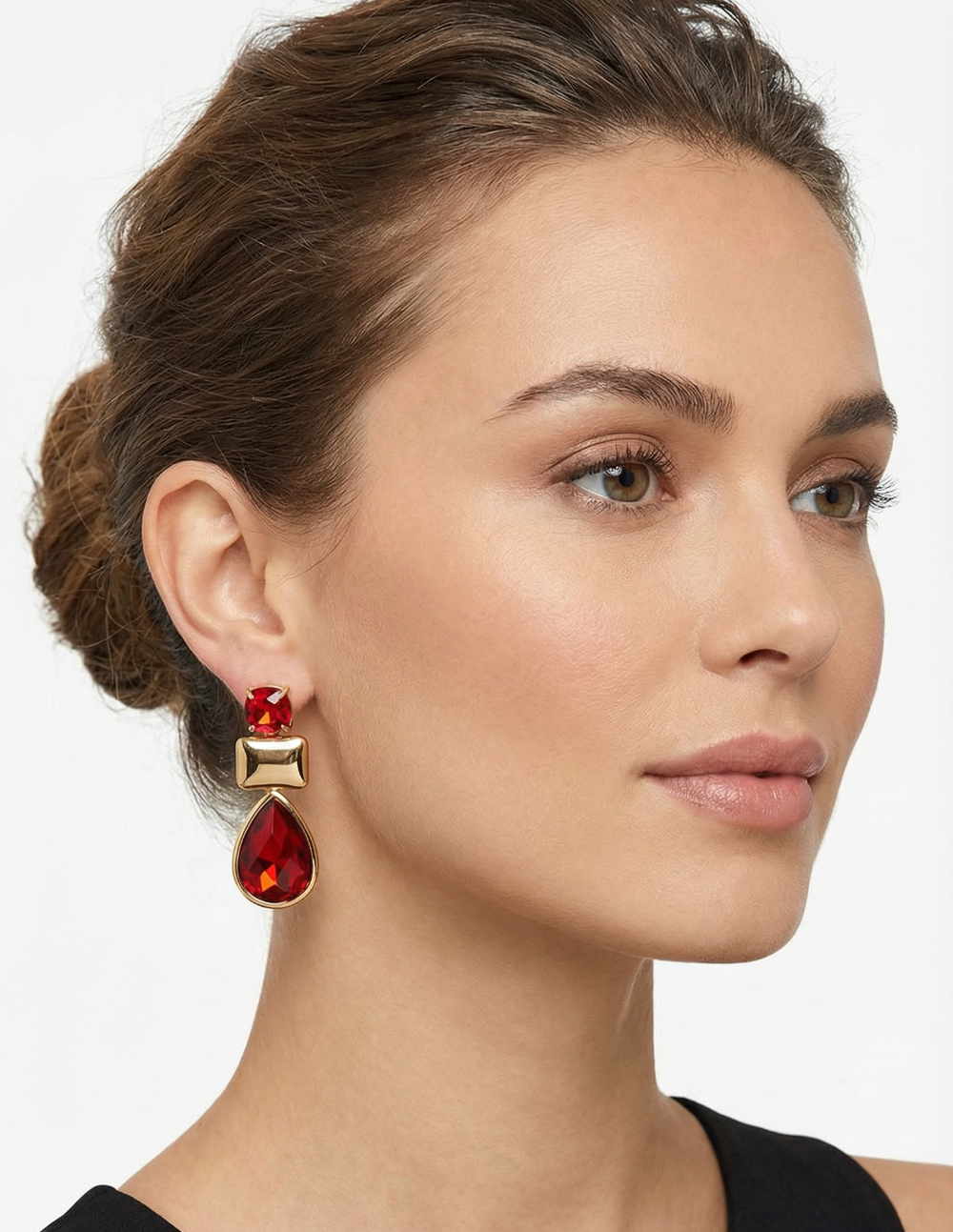 Aretes Espinolita Roja & Dorado Marquesa