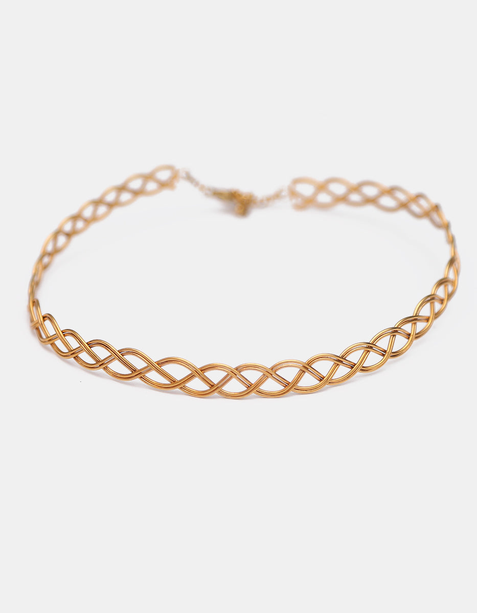 Gargantilla gold-filled de 22kt torzal