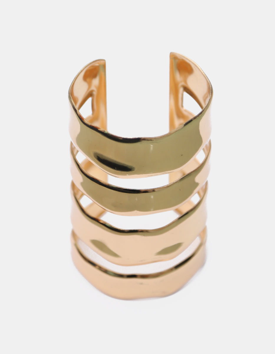 Brazalete gold-filled de 22kt con ondas