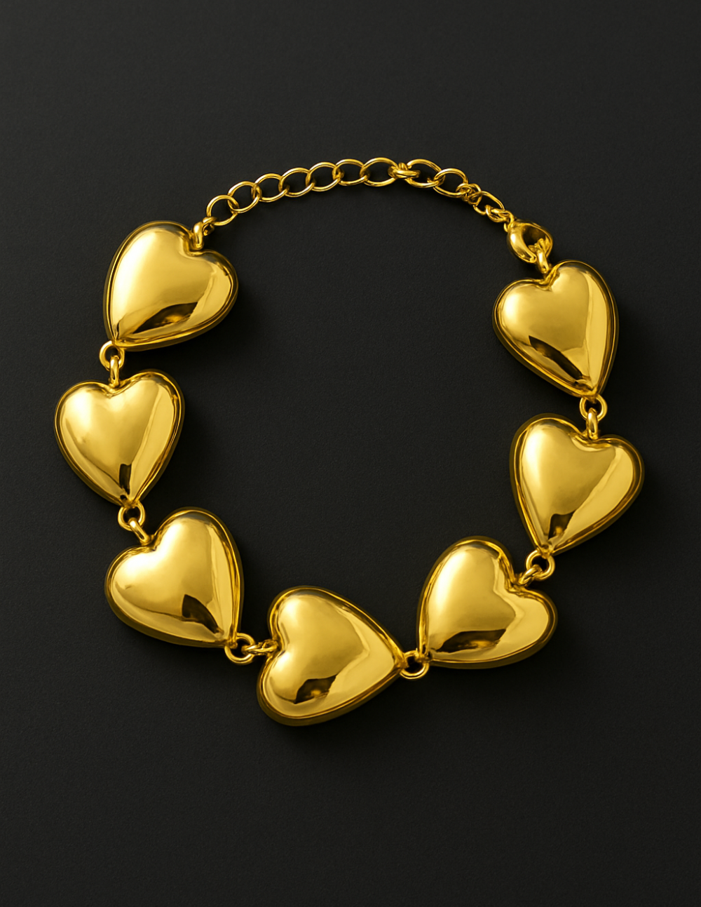 Pulsera Gold-filled con corazones Love Story