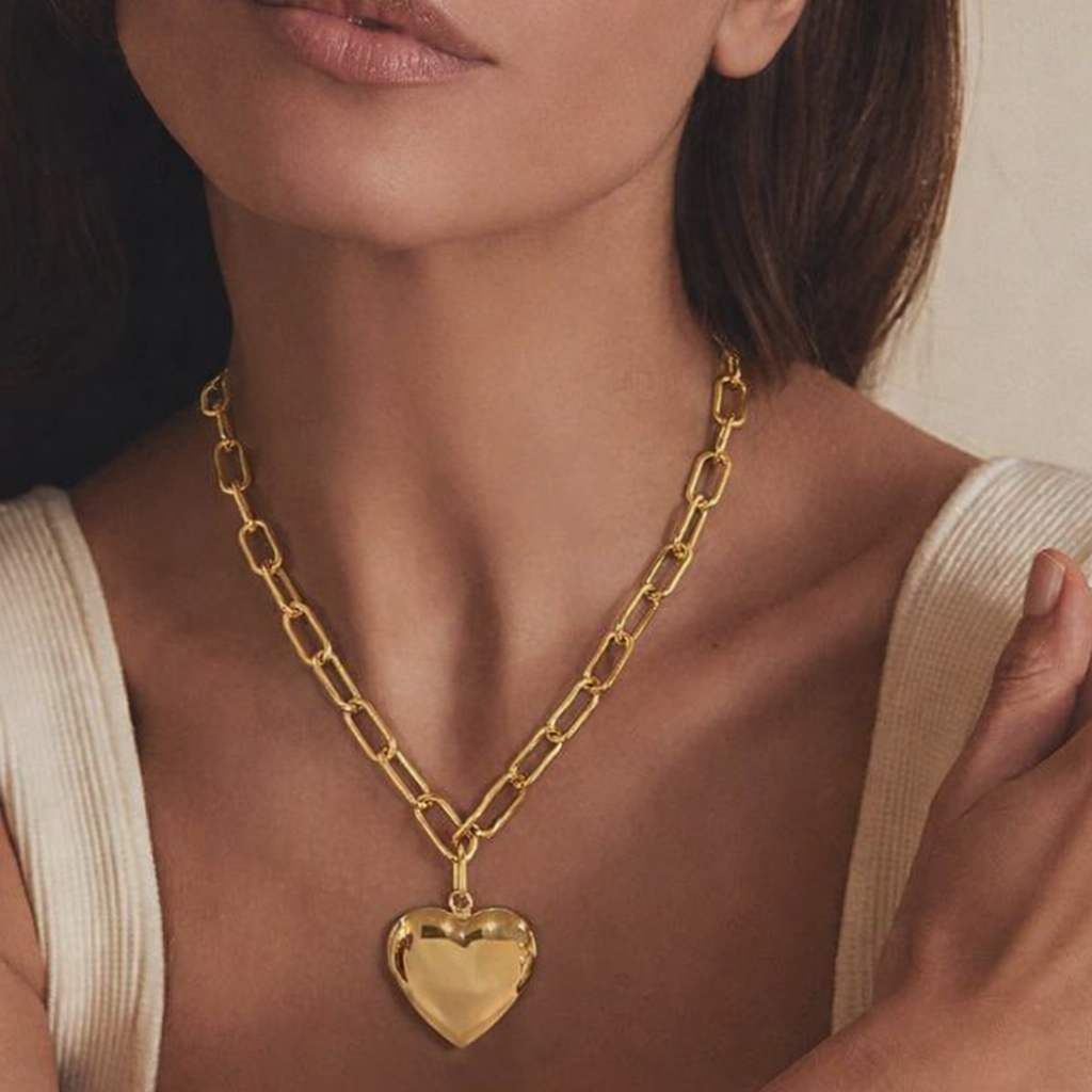 Collar Gold-filled portarretrato en forma de corazón Love Story
