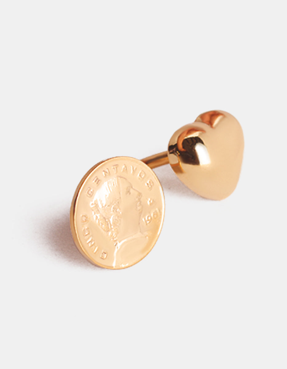 Anillo moneda auténtica corazón Memorias