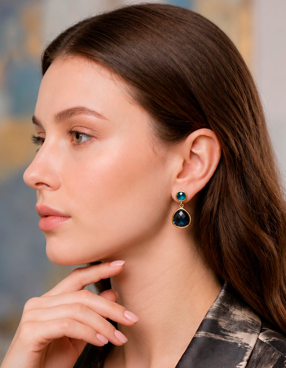 Aretes Espinolita azul Laminados