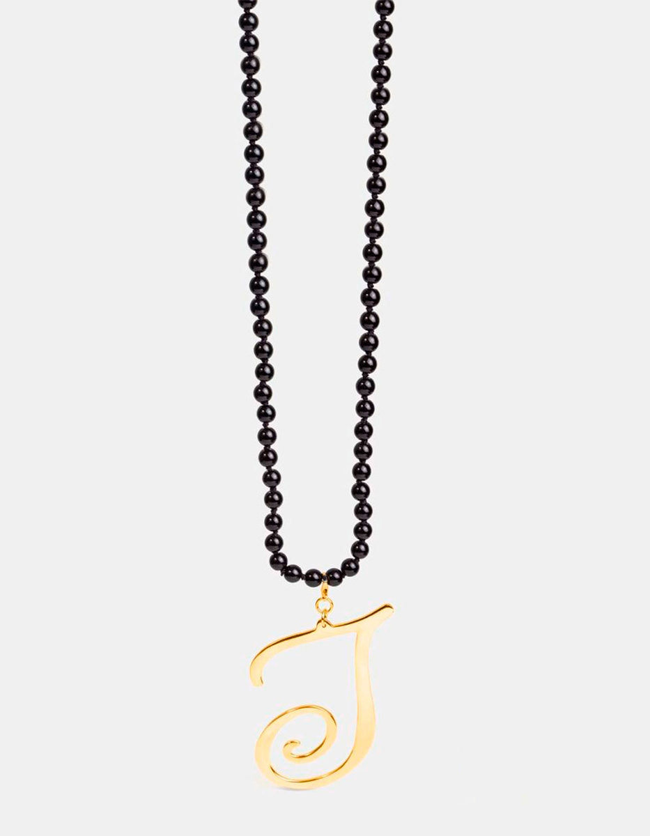 Collar enlazado en seda con cuentas y broche Pure Love