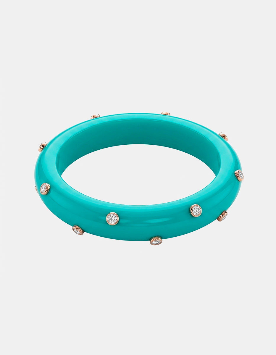 Brazalete de bronce en baño plateado con topacios blancos corte brillante