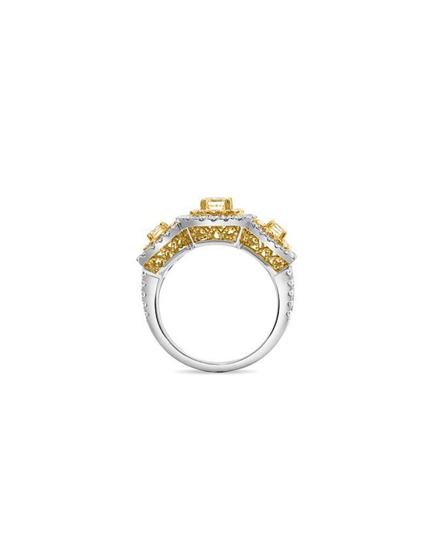 ANILLO ORO BLANCO & AMARILLO 18K CON DIAMANTES