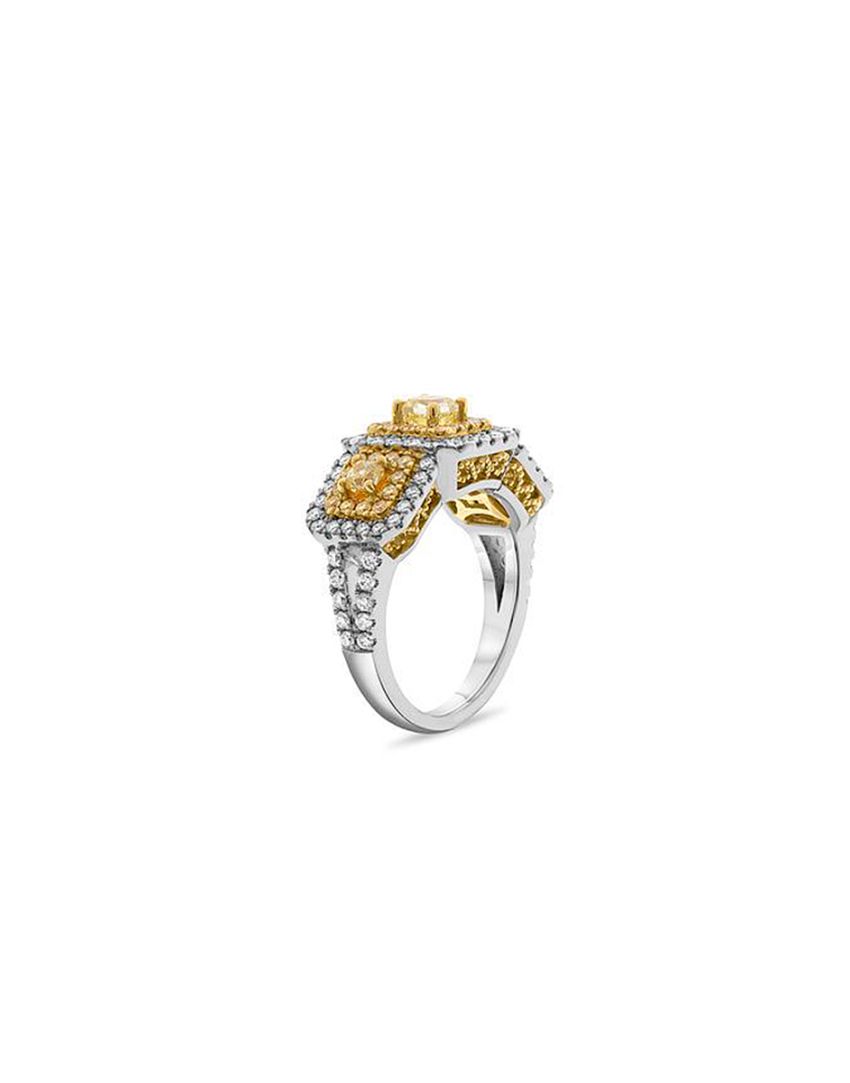 ANILLO ORO BLANCO & AMARILLO 18K CON DIAMANTES