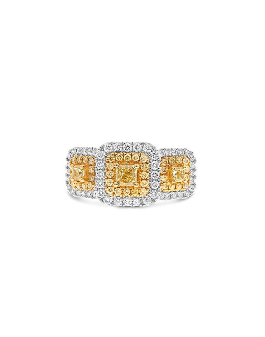 ANILLO ORO BLANCO & AMARILLO 18K CON DIAMANTES