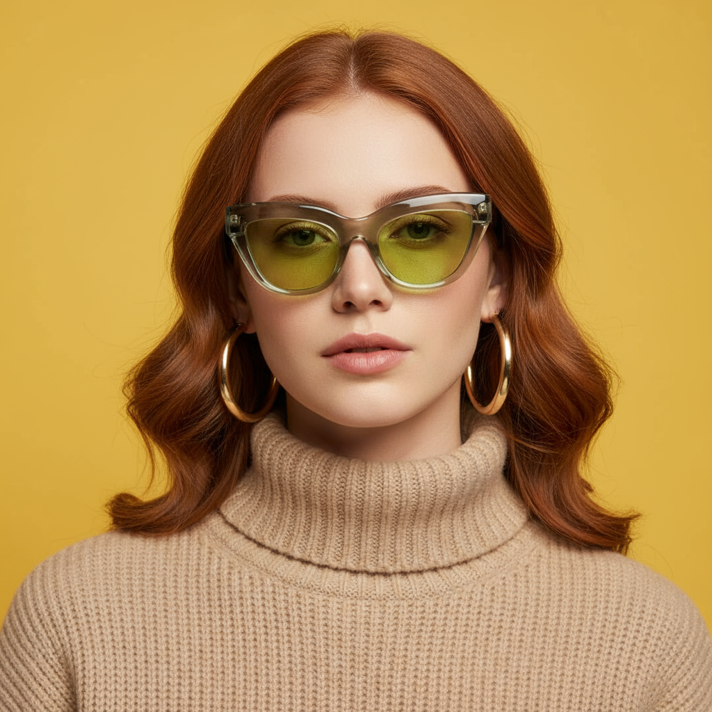 Gafas de sol Soleil gris claro / Lente verde