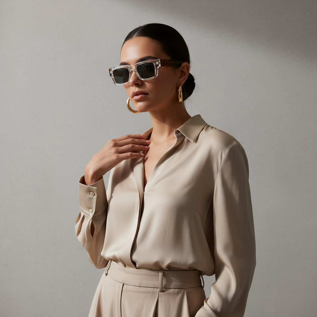 Gafas de sol Soleil café print / Lente ahumada