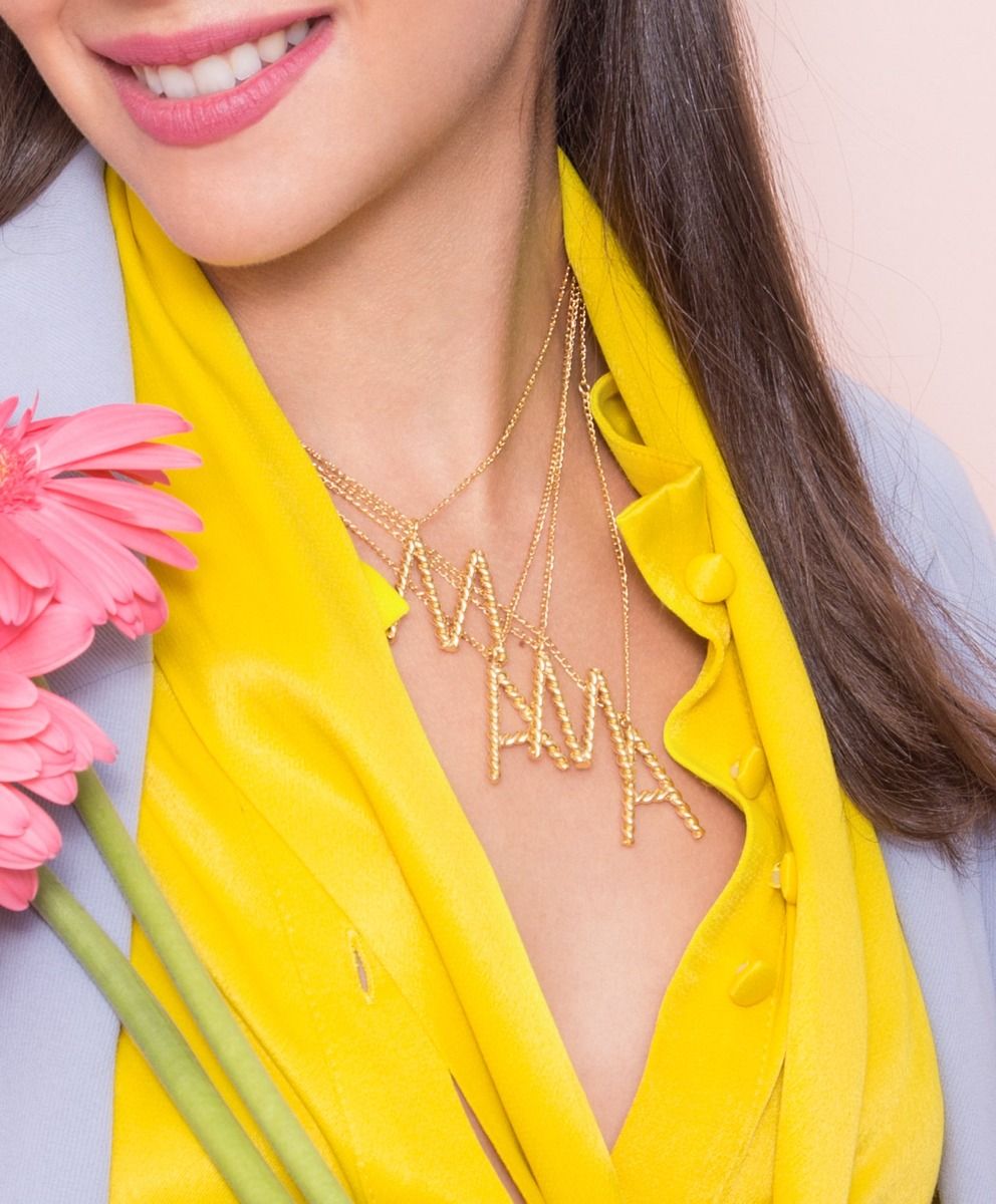 Collar de cadena con inicial torsal Lady