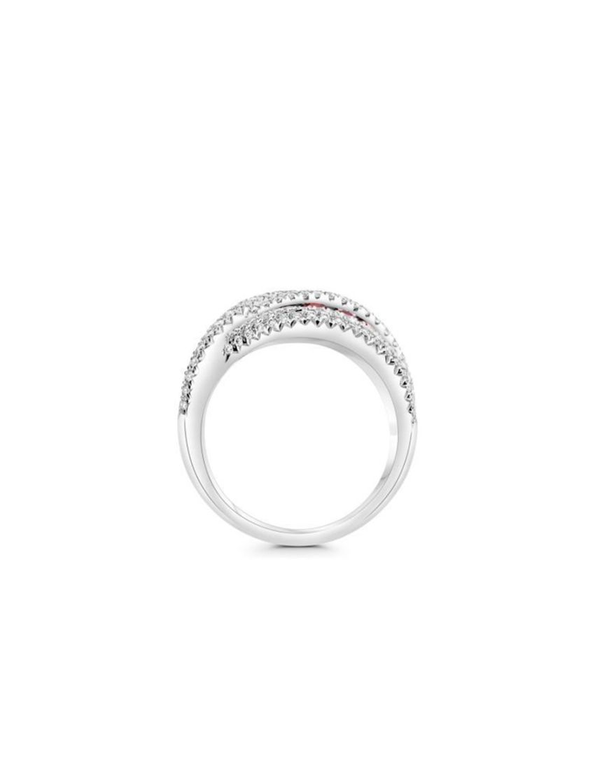 ANILLO ORO BLANCO 14K CON DIAMANTES