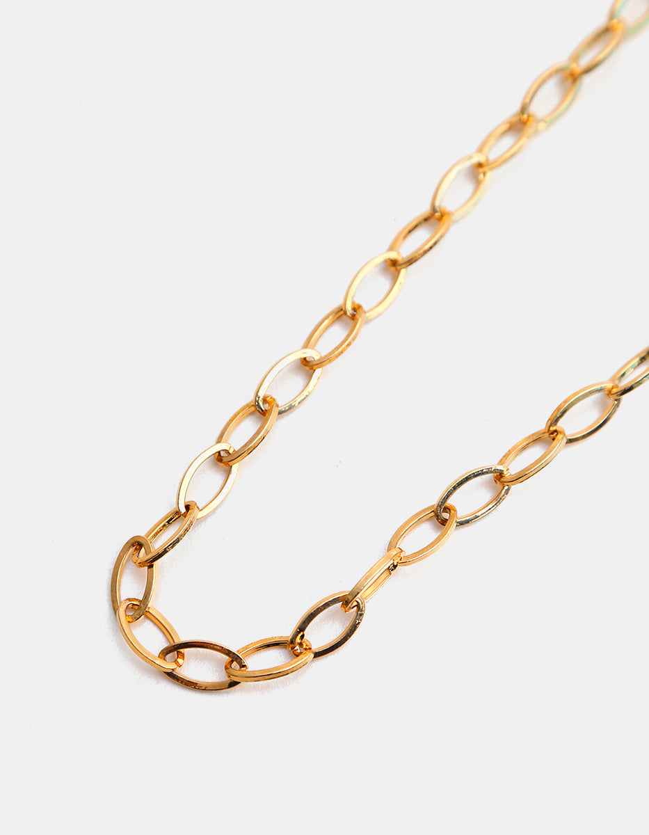 Collar de bronce en baño de oro 22k con eslabones