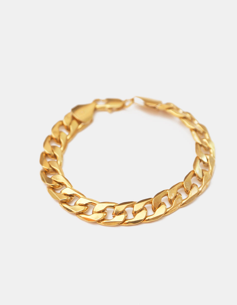 Pulsera de eslabones dorados laminados 22k