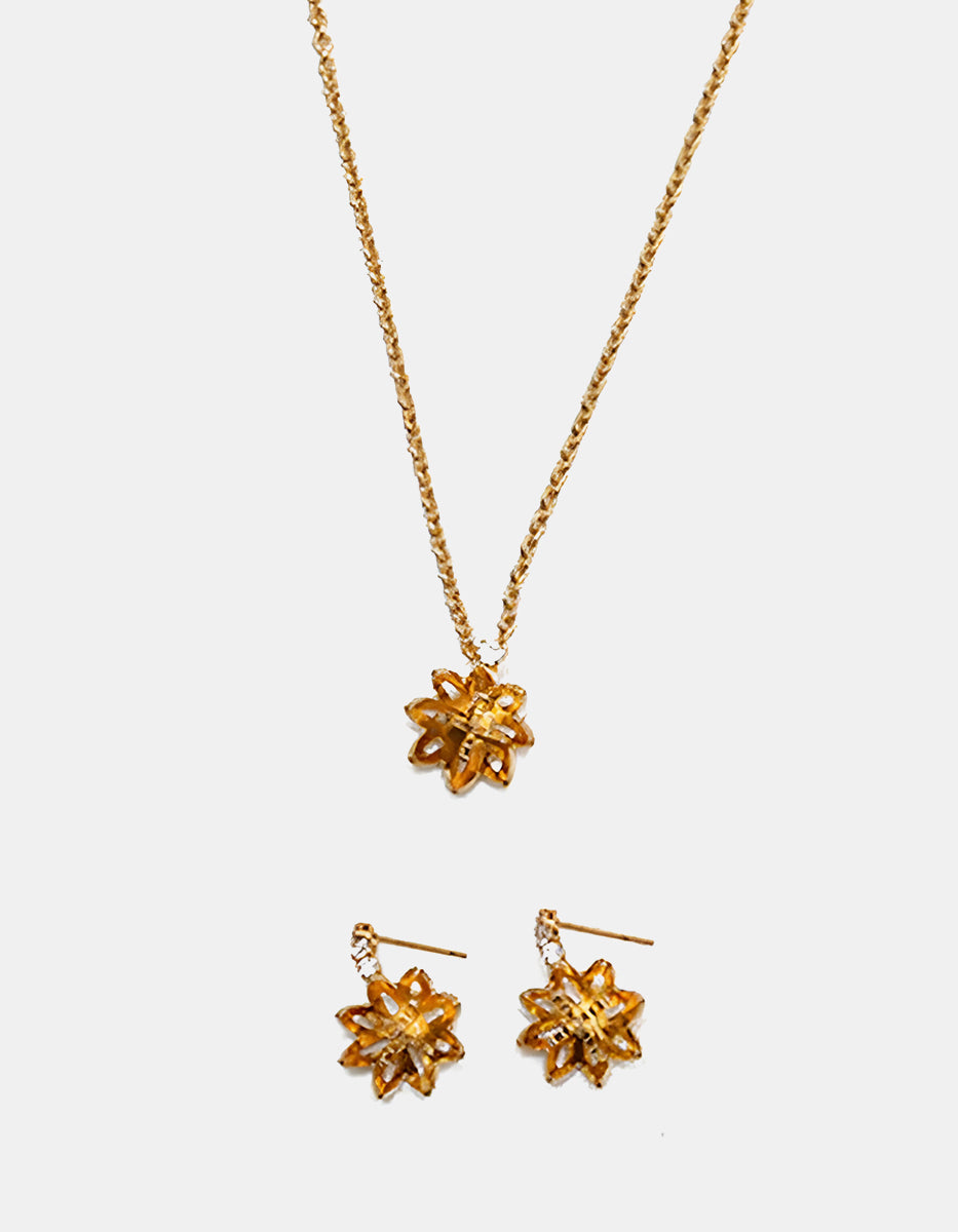 Set de Collar y aretes de flor