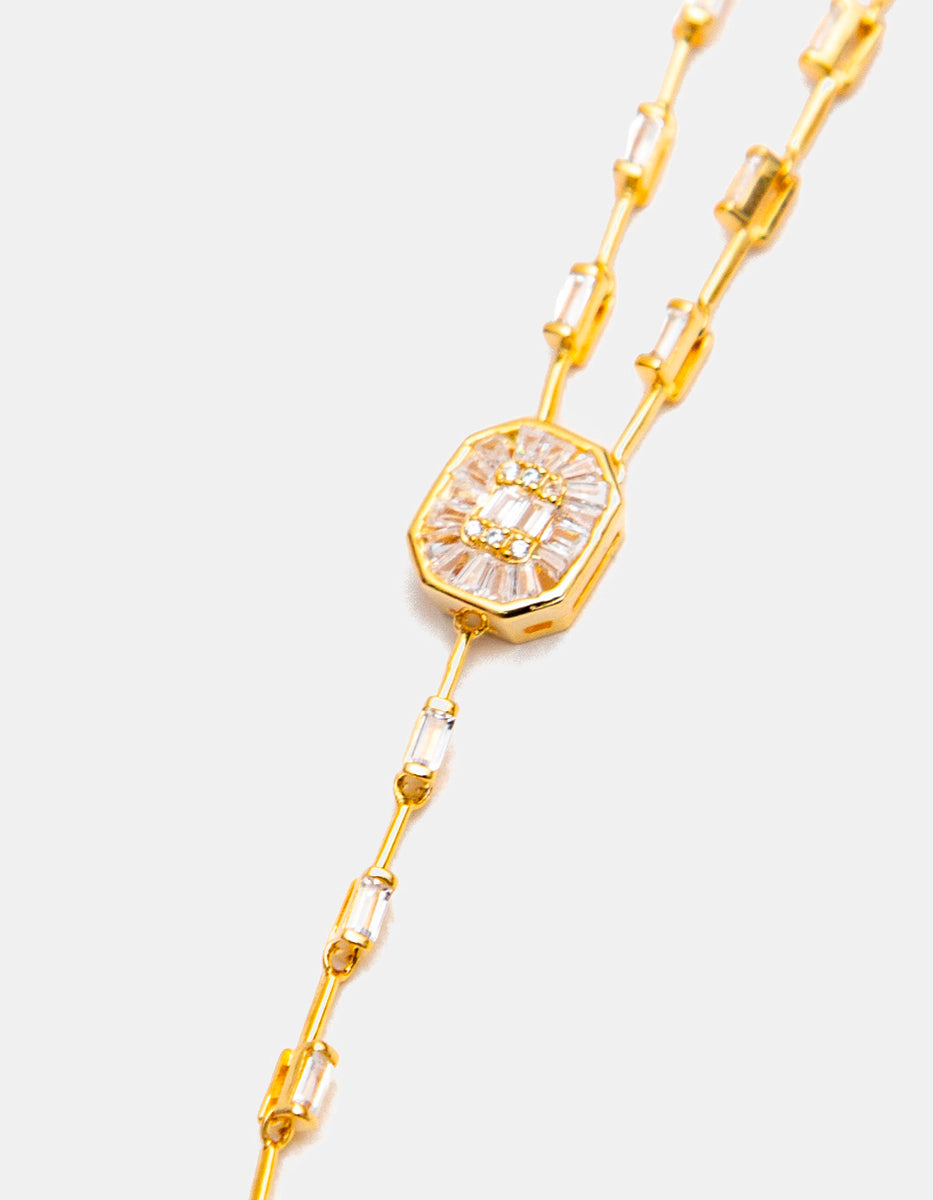 Collar con dije & topacios blancos Luxury Color