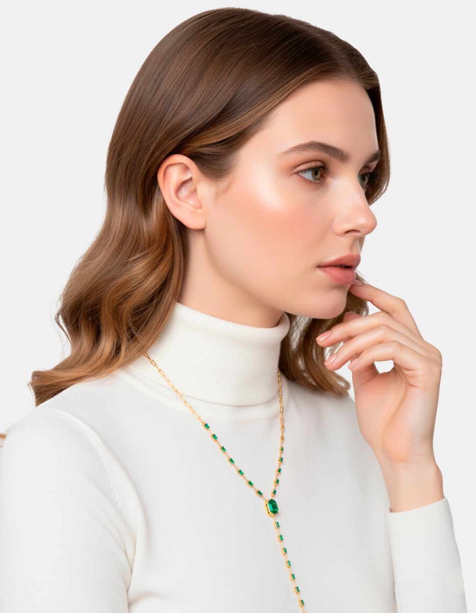 Collar con esmeraldas de bombay Luxury Color