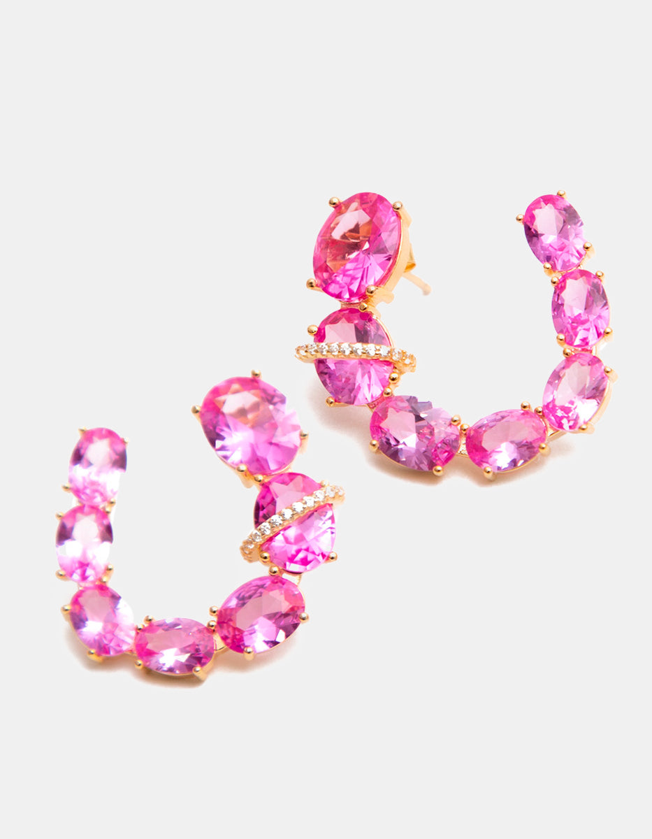 Aretes rosa de francia Luxury Color