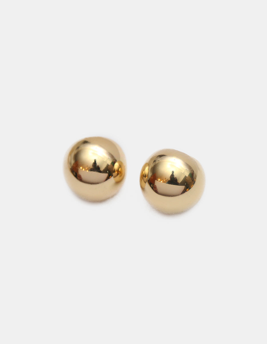 Aretes de gold-filled en semi esfera cóncava Golden Chic