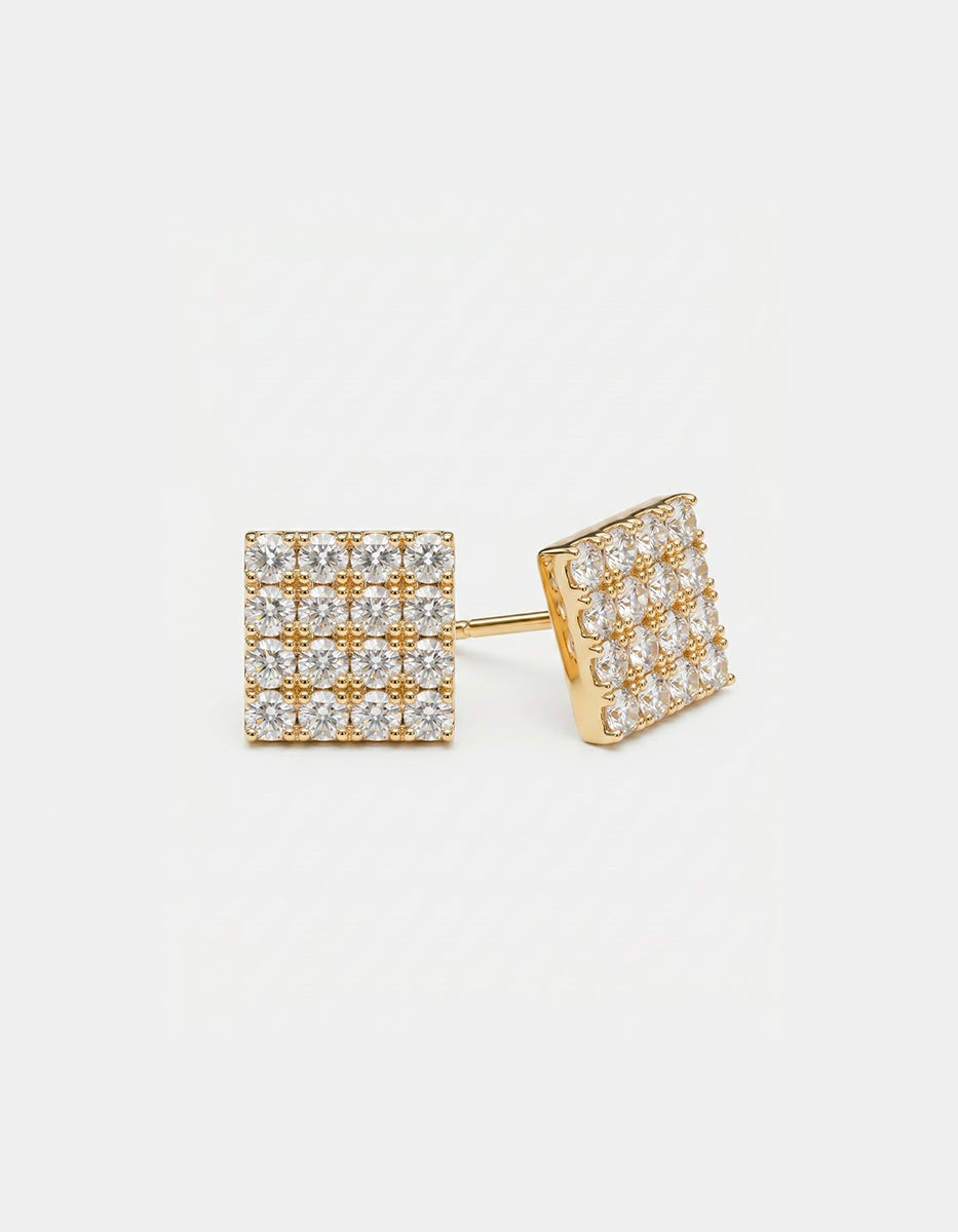 Broqueles de plata .925 con baño de oro 22k y 16 topacios mini en corte brillante Festive Style