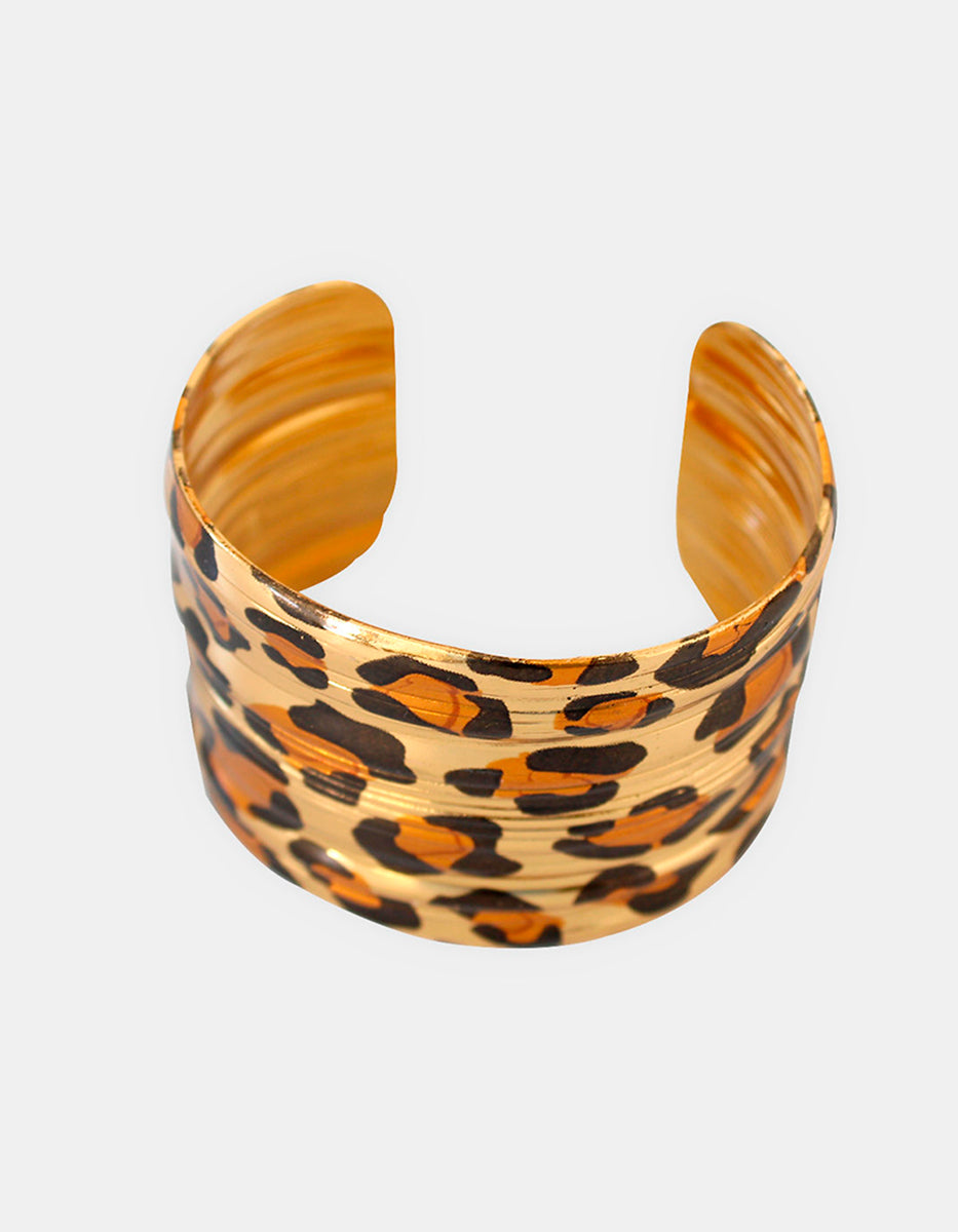 Brazalete de Oro Laminado Animal Print