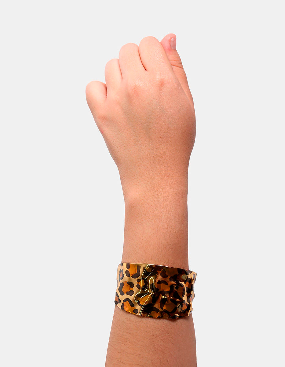 Brazalete de Oro Laminado Animal Print