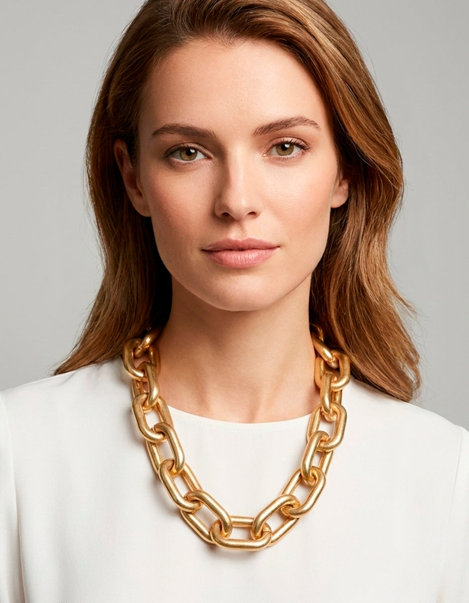 Collar Oro Laminado Maxi Eslabones Golden Chic