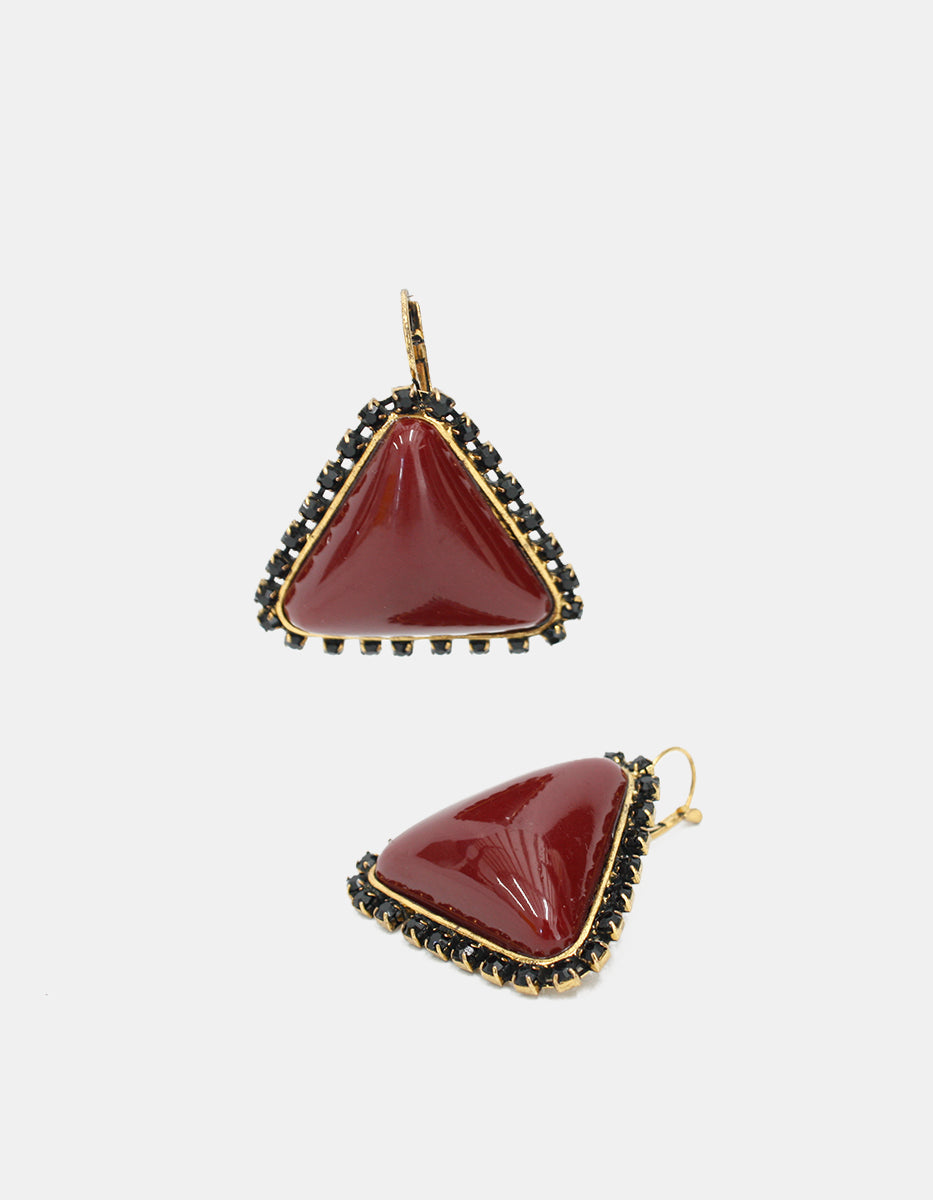 Aretes baño rodio forma triangulo River Luxe