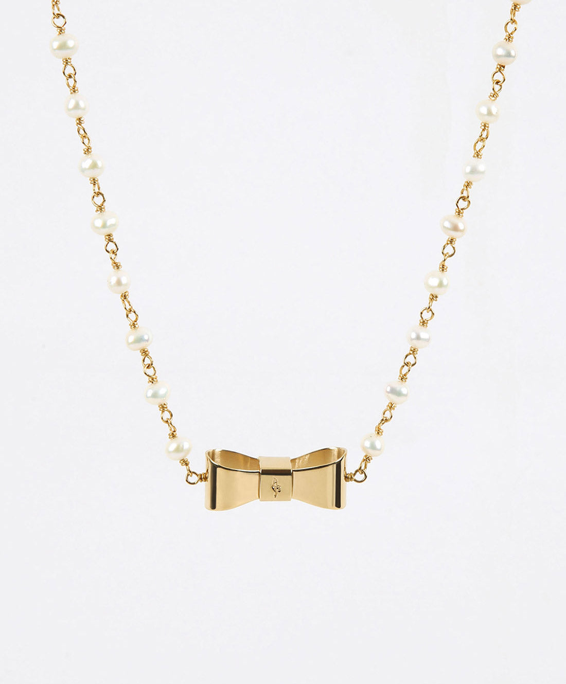 Collar con moño & perla mabe Viena