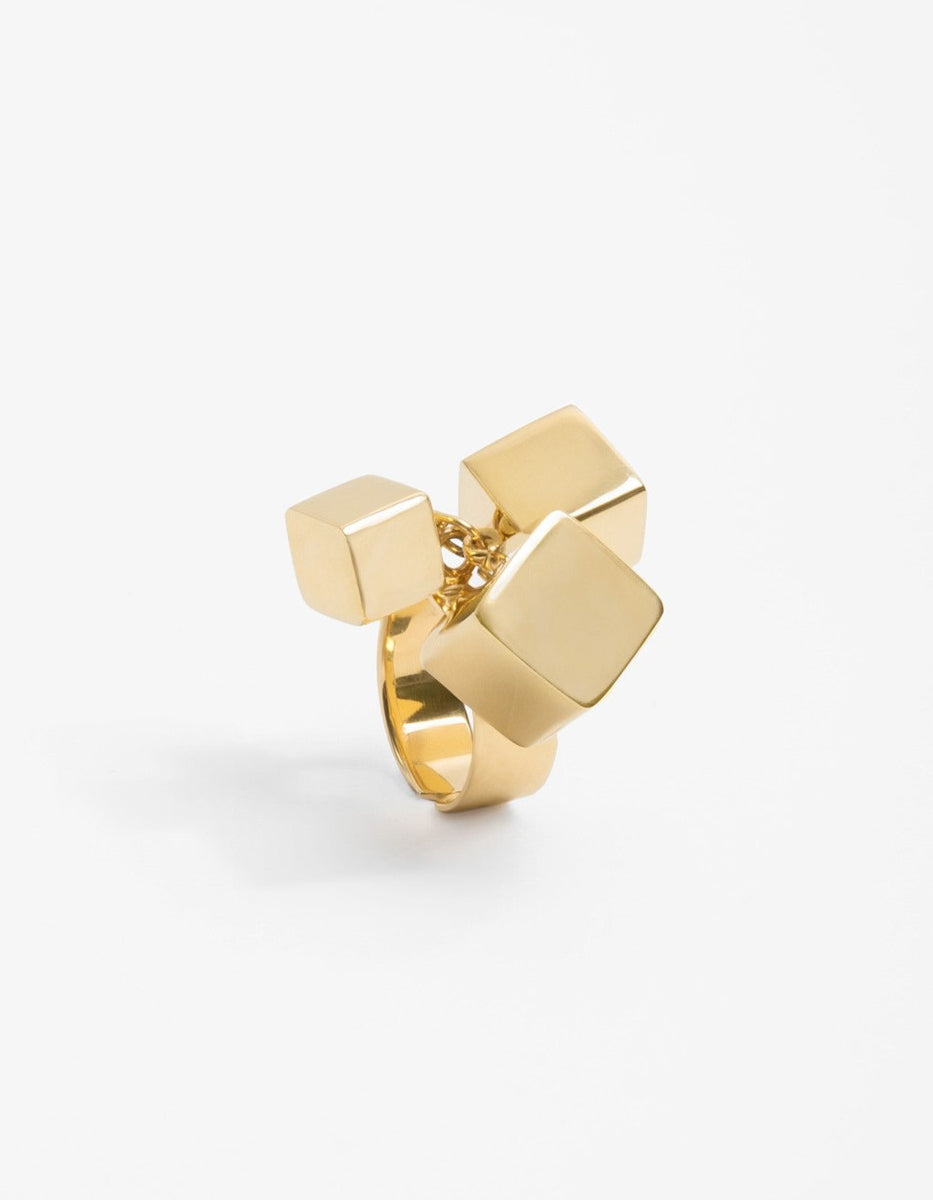 Anillo ajustable cubos Mexican Geometry