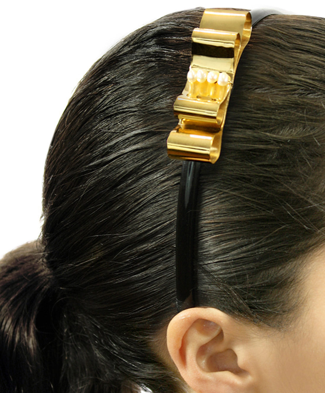 Diadema con moño & perlas mabe Viena