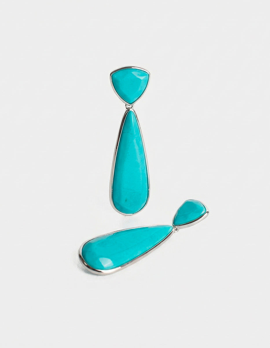 Aretes de plata .925 con baquelita turquesa Mandragora